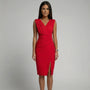 Sleeveless Bodycon V-Neck Midi Dress - Nina