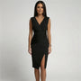 Sleeveless Bodycon V-Neck Midi Dress - Nina