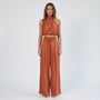 Sleeveless Halter Neck Wide-Leg Outfit - Tiffany