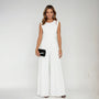 Sleeveless Jumpsuit With Sheer Overlay Skirt - Elvira