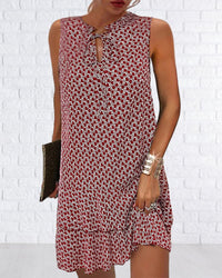 Sleeveless Knee-Length Printed Dress - Ana