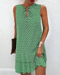 Sleeveless Knee-Length Printed Dress - Ana