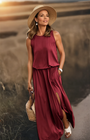 Sleeveless Maxi Dress With Side Split - Vickie