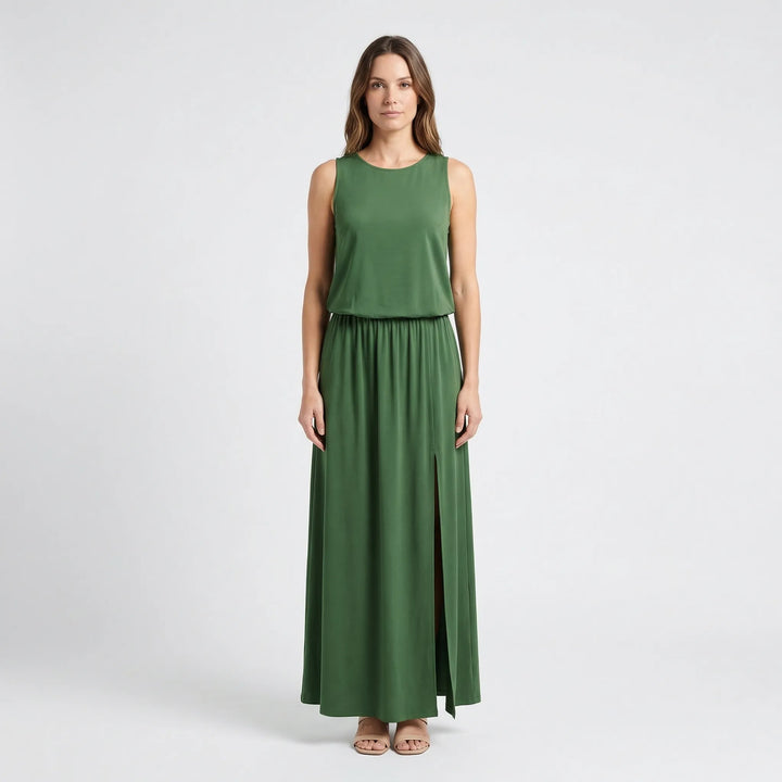 Sleeveless Maxi Dress With Side Split - Vickie