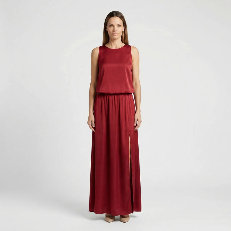 Sleeveless Maxi Dress With Side Split - Vickie