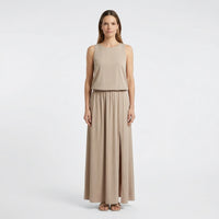 Sleeveless Maxi Dress With Side Split - Vickie