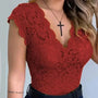 Slim-Fit Sleeveless Lace Top - Crystal