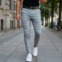 Slim Fit Cropped Check Trousers - Cornelius