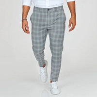 Slim Fit Cropped Check Trousers - Cornelius