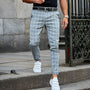 Slim Fit Cropped Check Trousers - Cornelius