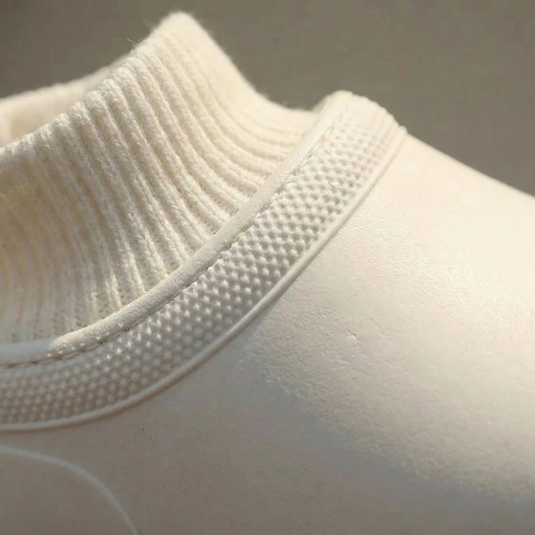Slip-On Clog With Knitted Ankle Cuff - Madeline