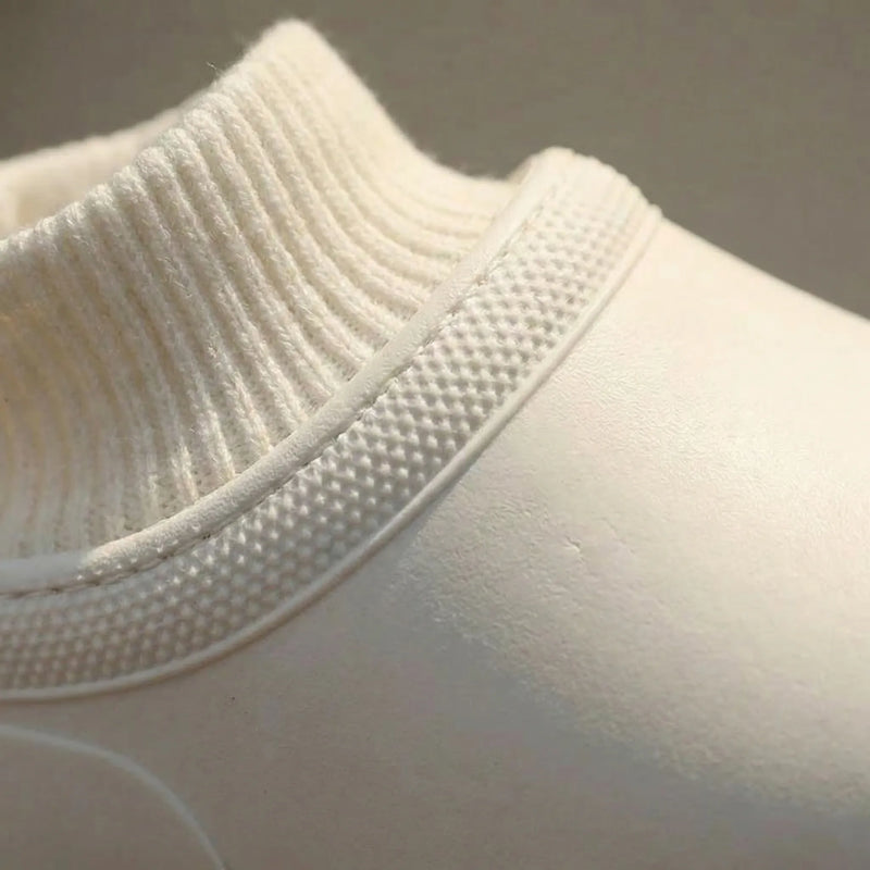 Slip-On Clog With Knitted Ankle Cuff - Madeline