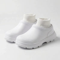 Slip-On Clog With Knitted Ankle Cuff - Madeline