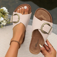 Slip-On Flat Sandal With Buckle Strap - Dianne