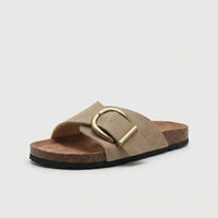 Slip-On Flat Sandal With Buckle Strap - Dianne