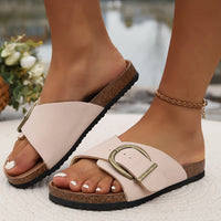 Slip-On Flat Sandal With Buckle Strap - Dianne