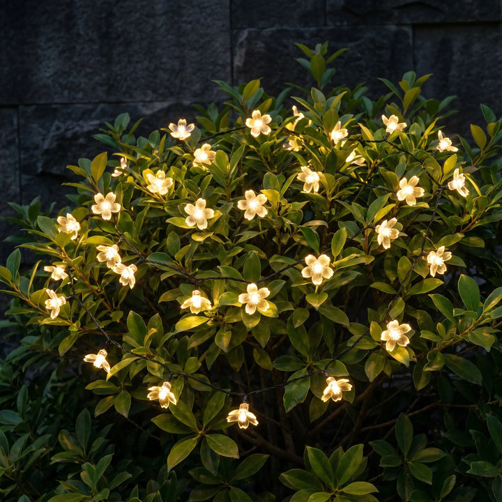 Solar-Powered LED Blossom String Lights -  Blossara