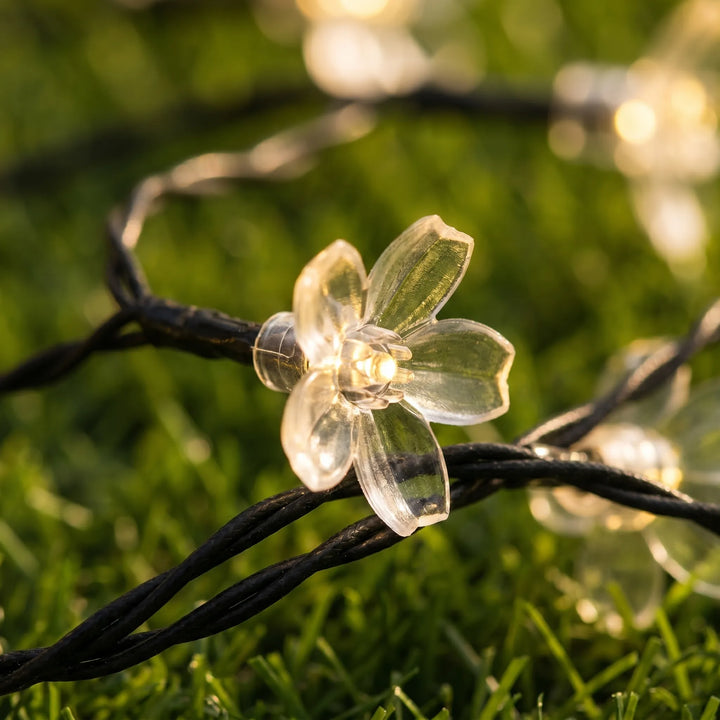 Solar-Powered LED Blossom String Lights -  Blossara