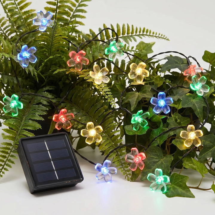 Solar-Powered LED Blossom String Lights -  Blossara