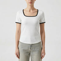 Square Neck Short Sleeve Top - Sarah