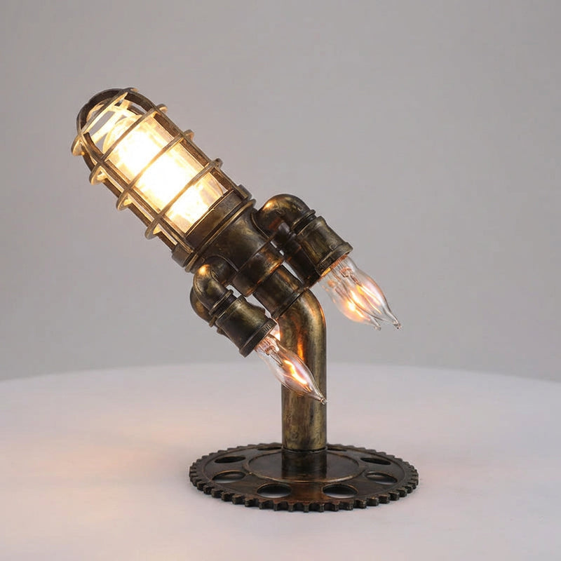 Steampunk Rocket Table Lamp - Aetherock