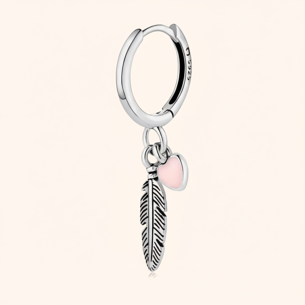 Sterling Silber Creolen - FeatherHeart 