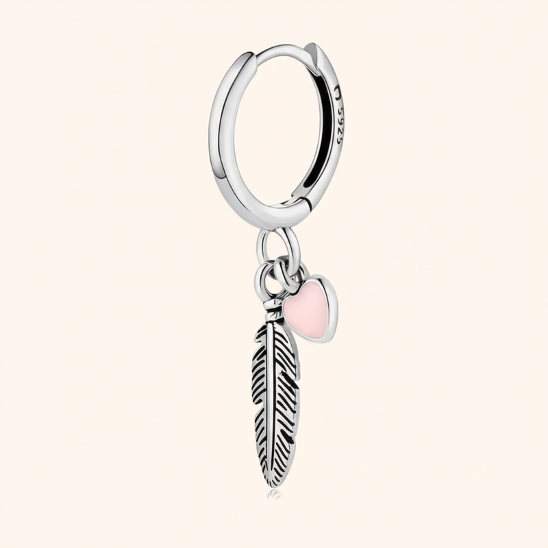 Sterling Silber Creolen - FeatherHeart 
