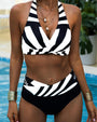 Striped Halterneck Bikini Set - Darla