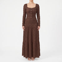 Strukturiertes Maxi-Strickkleid Mit Stufenrock - Rachael