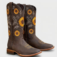 Sunflower Embroidered Western Cowboy Boot - Yvette