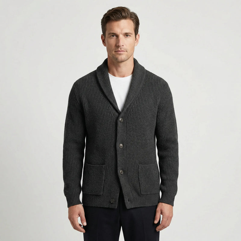 Taillierter Strickjacke Mit Schalkragen - Alberto
