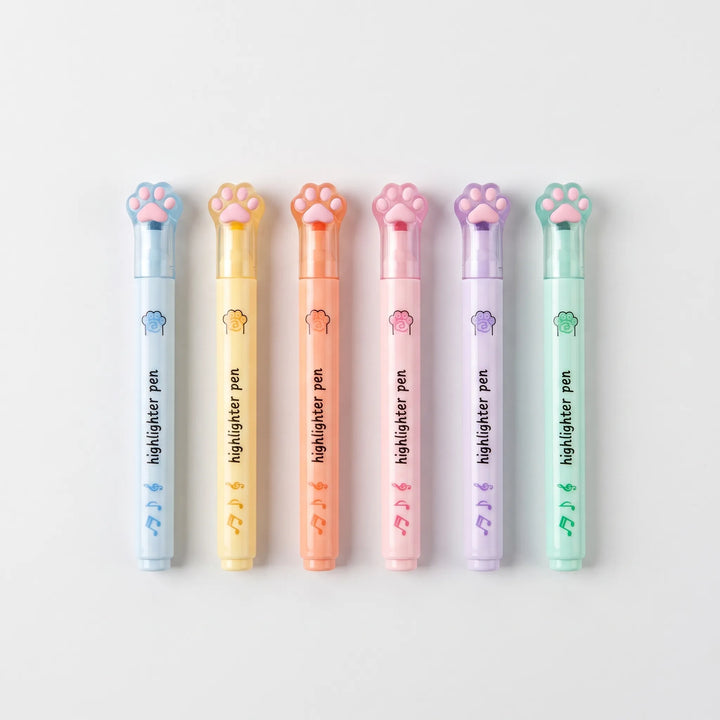 Textmarker Pastell Mit Katzenpfoten - Pawsima