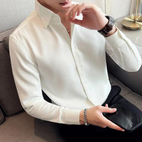 Textured Long-Sleeve Button-Up Shirt - Lester