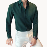 Textured Long-Sleeve Button-Up Shirt - Lester