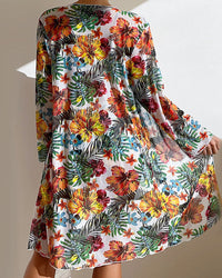 Three-Piece Tropical Floral Bikini Set - Dixie