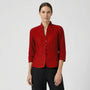 Three-Quarter Sleeve Mandarin Collar Blouse - Jeanette