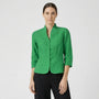 Three-Quarter Sleeve Mandarin Collar Blouse - Jeanette
