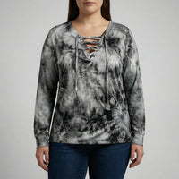 Tie-Dye Langarmshirt Damen In Großen Größen - Doreen