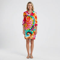 Tie-Dye Print Shirt Dress - Vanessa