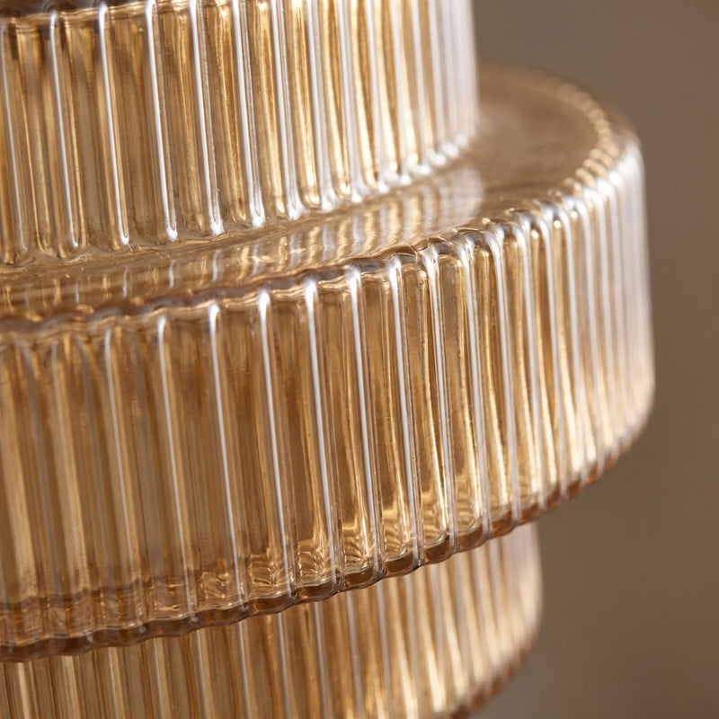 Tiered Ribbed Glass Pendant Lamp -  Tierluxe