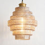 Tiered Ribbed Glass Pendant Lamp -  Tierluxe