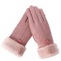 Touchscreen-Compatible Winter Gloves With Plush Trim - Debra