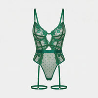 Transparenter Spitzen Body Mit Straps - Alissa