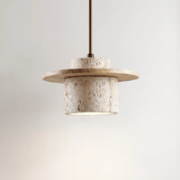 Travertine Stone Pendant Ceiling Light -  Travona