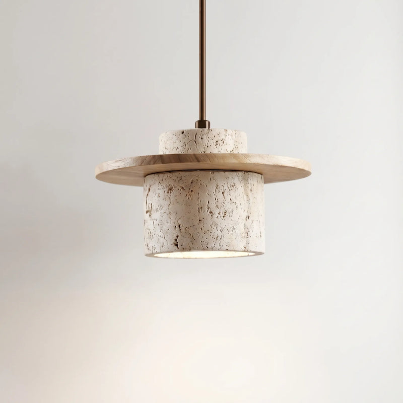 Travertine Stone Pendant Ceiling Light -  Travona