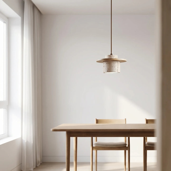 Travertine Stone Pendant Ceiling Light -  Travona