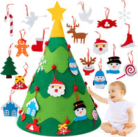 Weihnachtsbaum aus Filz zum Selbstgestalten – mit 30 Dekoelementen