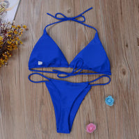 Triangle Top String Bikini Set - Tracy