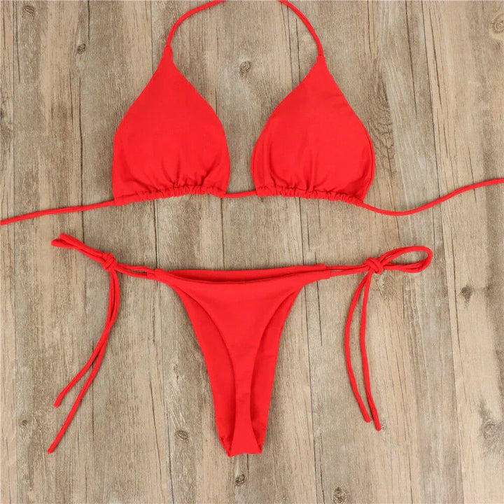 Triangle Top String Bikini Set - Tracy