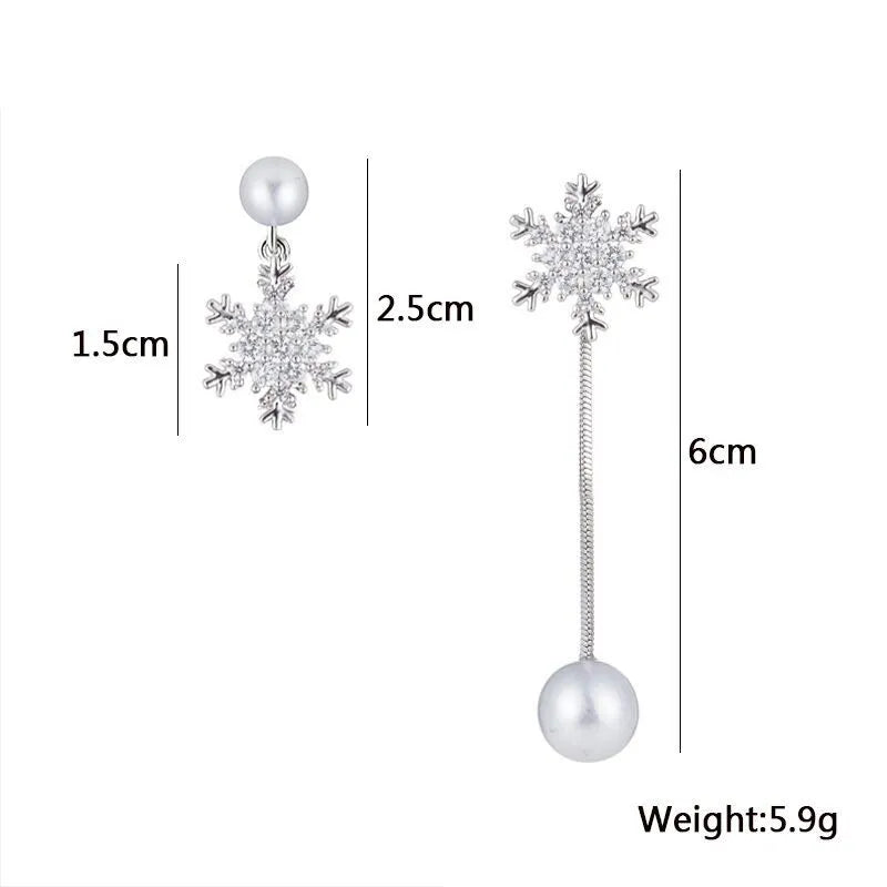 Tropfenohrringe Mit Schneeflocken - SnowflakeShine 